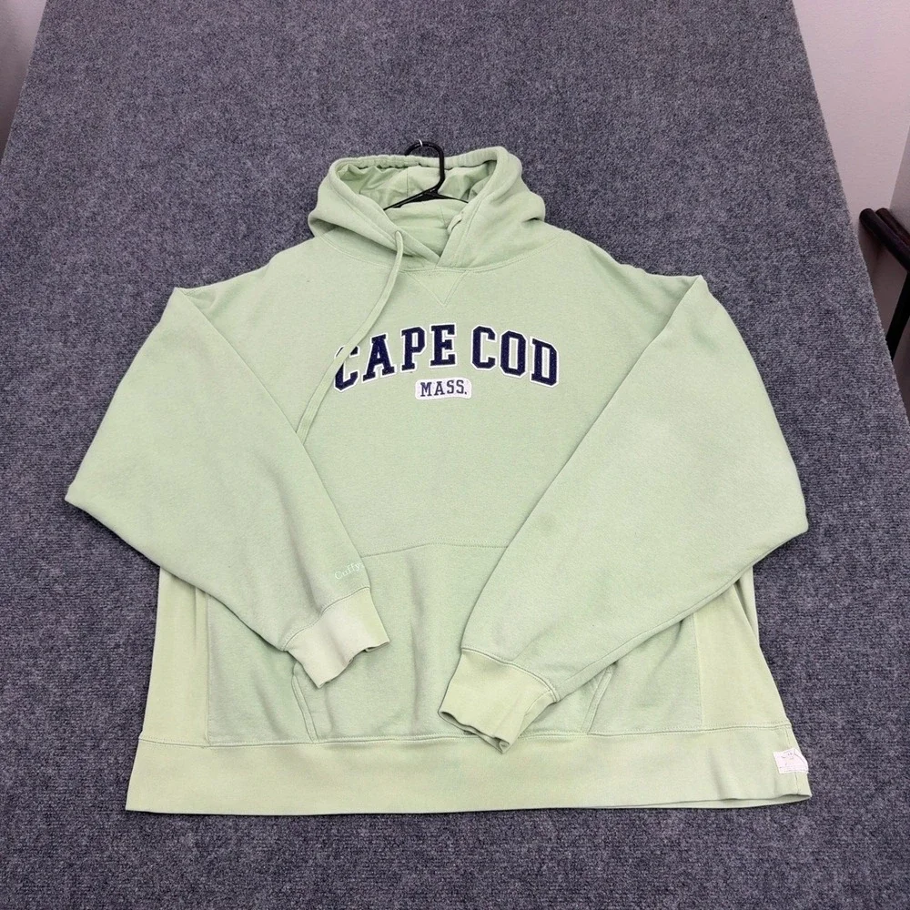 Cape Cod Cuffy's Hoodie Mens 2XL Green Cotton Blend Pullover Souvenir Streetwear